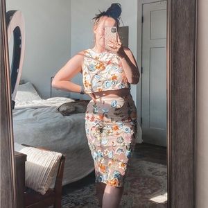 River Island Embroidered Pink Set